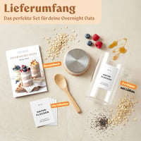 EDELHAUS staklenke za Overnight Oats s poklopcem, žlicom i naljepnicama (4 x 500 ml) - Set posuda za musli, jogurt i chia puding, nepropusne 8