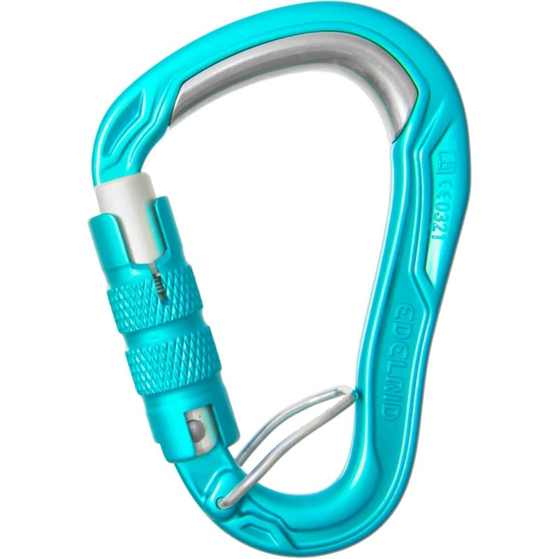 Lezecká karabína Edelrid HMS Bulletproof Triple FG II - Icemint (329) - s poistkou, na horolezectvo