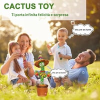 Edencomer Tancujúci a hovoriaci kaktus s bubienkom – Hudobná, svietiaca interaktívna hračka pre deti, darček na narodeniny alebo Vianoce 6