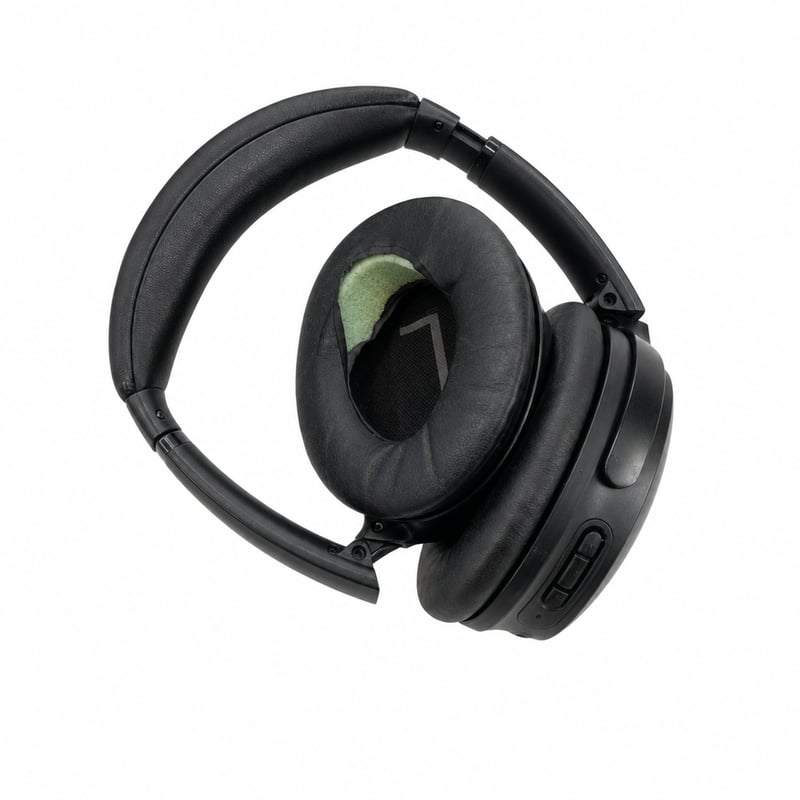 Slúchadlá Bose QuietComfort SC s Bluetooth, potlačením hluku a mikrofónom, cez uši (Over-Ear) — roztrhané náušníky, poškriabaný kryt, používané