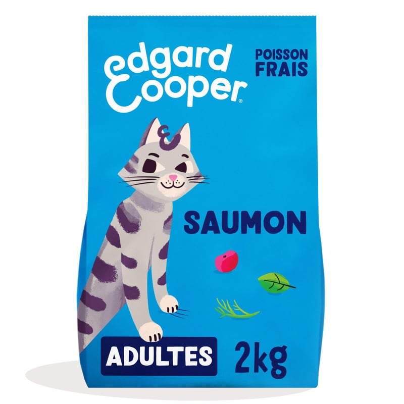 Edgard & Cooper Bezobilné suché krmivo pre dospelé kastrované mačky s lososom 2 kg – Kozmetické poškodenie