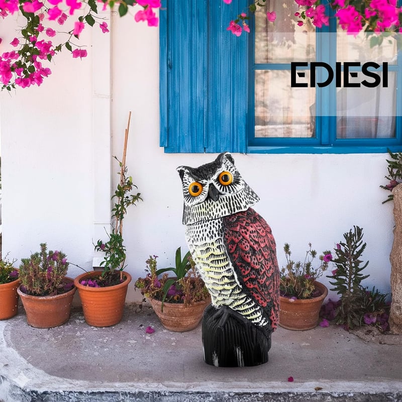 EDIESI Madárriasztó Bagoly 360° Mozgó Fejjel - Kert és Terasz Védelme