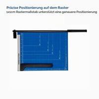 Ghilotină pentru hârtie Ediesi A4, aparat manual de tăiat hârtie cu precizie, cu fixare magnetică, pentru fotografii, albastru 5