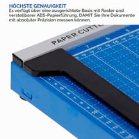 Ghilotină pentru hârtie Ediesi A4, aparat manual de tăiat hârtie cu precizie, cu fixare magnetică, pentru fotografii, albastru 4