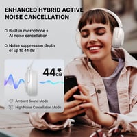 Edifier V80 Blushell vezeték nélküli fejhallgató Bluetooth 5.4 ANC -44 dB Hi-Res 45 óra többpontos AI hívás EQ alkalmazás 2