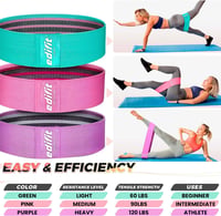 Sada fitnes odporových pásem Edifit - fialová, ružová, zelená - 3 ks 3