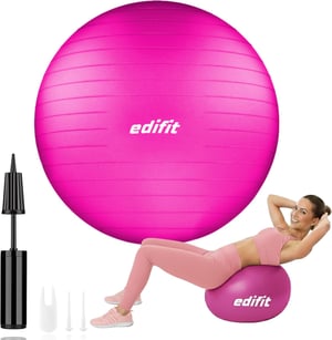 EDIFIT Fitball gimnastička lopta s pumpom - ružičasta - 65 cm