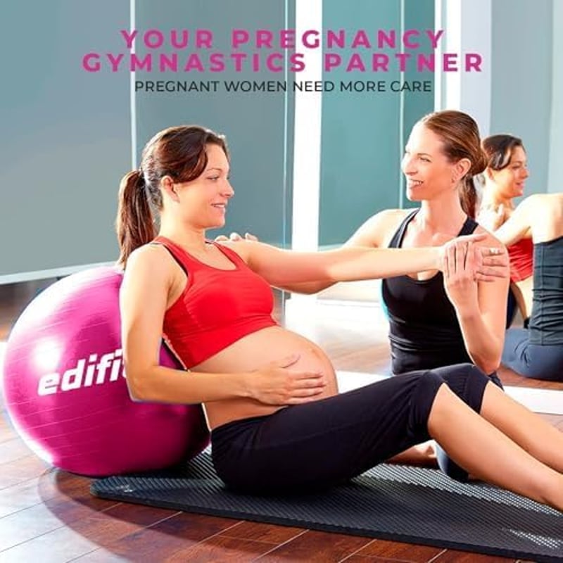 EDIFIT Gimnasztikai Labda 55 65 75cm Pezziball Pilates Jóga Ülőlabda Pumpával - 65cm, pink