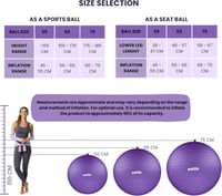 EDIFIT Gimnasztikai Labda 55 65 75cm Pezziball Pilates Jóga Ülőlabda Pumpával - 65cm, Purple 3