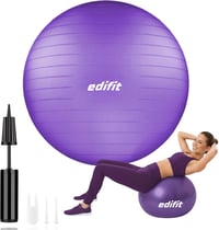 EDIFIT Gimnasztikai Labda 55 65 75cm Pezziball Pilates Jóga Ülőlabda Pumpával - 65cm, Purple 1