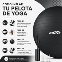 Gymnastická lopta Edifit 55 cm čierna s pumpou - Pilates joga fitness balančná lopta na sedenie Pezziball na domáce cvičenie 4