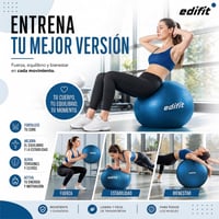 Minge de gimnastică EDIFIT 65 cm Albastră - Minge elvețiană cu pompă, pentru Pilates, Yoga, Fitness, Minge de șezut, Sarcină 5