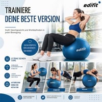 Gymnastická lopta EDIFIT 65 cm Pezziball s pumpou, fitlopta na pilates, jogu, sedenie a cvičenie 5