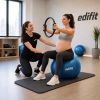 Gymnastická lopta EDIFIT 65 cm Pezziball s pumpou, fitlopta na pilates, jogu, sedenie a cvičenie 8