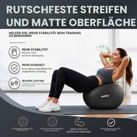 Gymnastická lopta EDIFIT s pumpou, čierna – 75 cm 4
