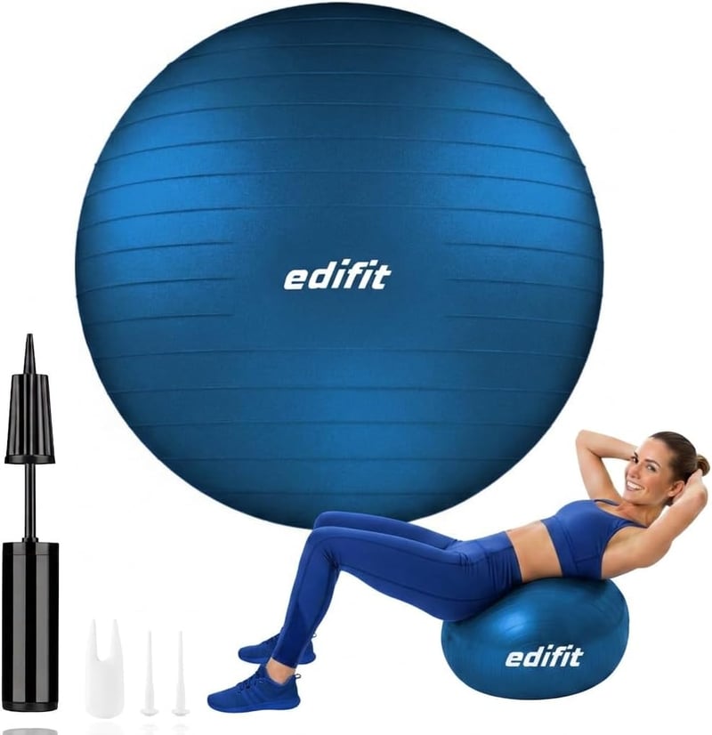 EDIFIT Swiss Ball gimnasztikai labda pumpával - kék - 55 cm