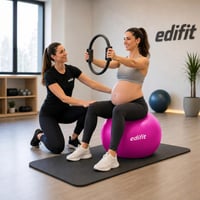 EDIFIT Pilates lopta 75 cm ružová s pumpou, fitness gymnastická lopta na jogu, lopta na sedenie pre tehotné, na domáce cvičenie 8
