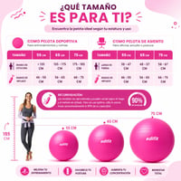 EDIFIT Pilates lopta 75 cm ružová s pumpou, fitness gymnastická lopta na jogu, lopta na sedenie pre tehotné, na domáce cvičenie 2