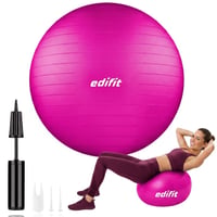 EDIFIT Pilates lopta 75 cm ružová s pumpou, fitness gymnastická lopta na jogu, lopta na sedenie pre tehotné, na domáce cvičenie 1