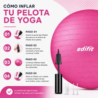 EDIFIT Pilates lopta 75 cm ružová s pumpou, fitness gymnastická lopta na jogu, lopta na sedenie pre tehotné, na domáce cvičenie 3