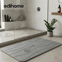 Covoraș de baie din diatomit Edihome 40x60 cm, cu uscare rapidă, antiderapant, absorbant, rezistent la mucegai, pentru duș și baie, gri deschis 10