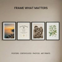 edihome Drevený fotorámik 50x70 cm s akrylovým sklom na diplomy, certifikáty, plagáty a fotografie, nástenná dekorácia do obývačky alebo kancelárie, čierny 5