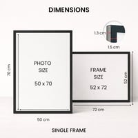 edihome Drevený fotorámik 50x70 cm s akrylovým sklom na diplomy, certifikáty, plagáty a fotografie, nástenná dekorácia do obývačky alebo kancelárie, čierny 2