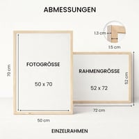 Ramă foto din lemn edihome 50x70 cm cu sticlă acrilică pentru diplome, certificate, postere, fotografii, decor de perete, living, birou, maro 2
