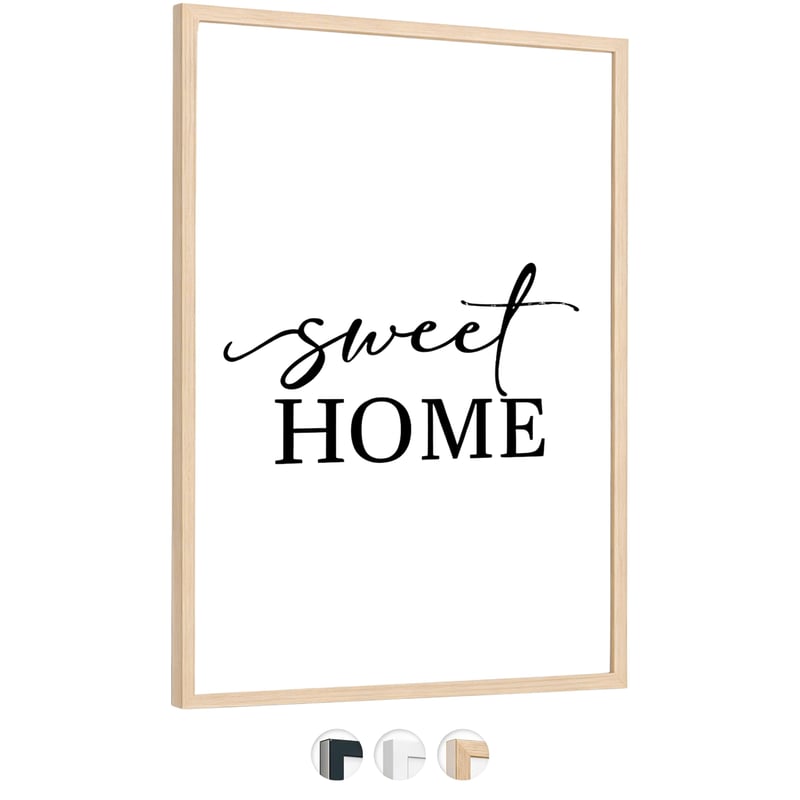 Ramă foto din lemn edihome 50x70 cm cu sticlă acrilică pentru diplome, certificate, postere, fotografii, decor de perete, living, birou, maro