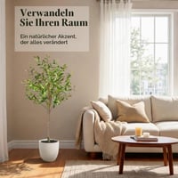 edihome Umjetna maslina 120 cm - Realistična umjetna biljka u tegli za dnevni boravak, ured, hotel, trgovački centar - Dekoracija za unutarnje i vanjske prostore 5