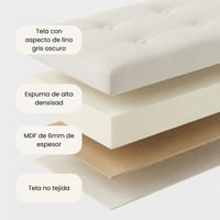 Edihome sklopivi tabure za odlaganje 38x76x38 cm, s poklopcem od tkanine, boja slonovače - klupica, otoman, oslonac za noge, kutija za odlaganje 4