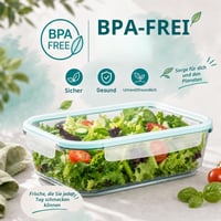 edihome Sklenené dózy s vekom, 9-dielna súprava, vzduchotesné dózy na potraviny, bez BPA, vhodné do umývačky riadu, s certifikátom FDA, priehľadné 5