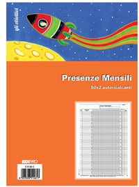 EDIPRO E5146C Mesačný výkaz dochádzky 50x2 samoprepisovací A4 29,7x22 cm kancelárske tlačivo 1