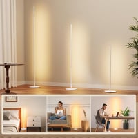 EDISHINE 2 db Állólámpa Szett - Fehér LED Padlólámpa, Szabályozható Fényerő, 3000K Meleg Fény, 146 cm Állítható Magasság, Memória Funkcióval - 2 PACK, White 7
