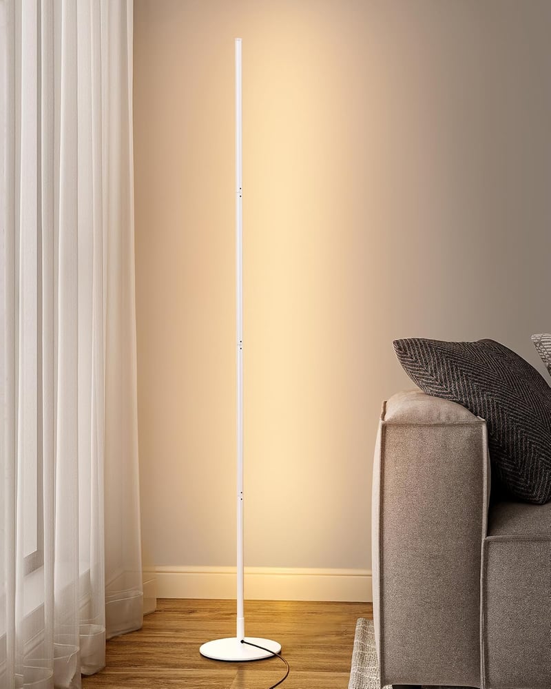 EDISHINE 2 db Állólámpa Szett - Fehér LED Padlólámpa, Szabályozható Fényerő, 3000K Meleg Fény, 146 cm Állítható Magasság, Memória Funkcióval - 2 PACK, White
