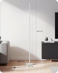 EDISHINE 2 db Állólámpa Szett - Fehér LED Padlólámpa, Szabályozható Fényerő, 3000K Meleg Fény, 146 cm Állítható Magasság, Memória Funkcióval - 2 PACK, White 5