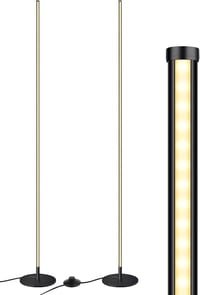 EDISHINE 2 db Állólámpa Szett - Fekete LED Padlólámpa, Szabályozható Fényerő, 3000K Meleg Fehér, 146 cm Állítható Magasság, Memória Funkcióv 9