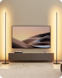 EDISHINE 2 db Állólámpa Szett - Fekete LED Padlólámpa, Szabályozható Fényerő, 3000K Meleg Fehér, 146 cm Állítható Magasság, Memória Funkcióv 1
