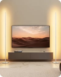 EDISHINE 2db LED Állólámpa Dimmer Funkcióval, Meleg Fehér 3000K, 146cm Magasságig Állítható, Ezüst 1
