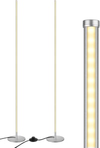EDISHINE 2db LED Állólámpa Dimmer Funkcióval, Meleg Fehér 3000K, 146cm Magasságig Állítható, Ezüst 9
