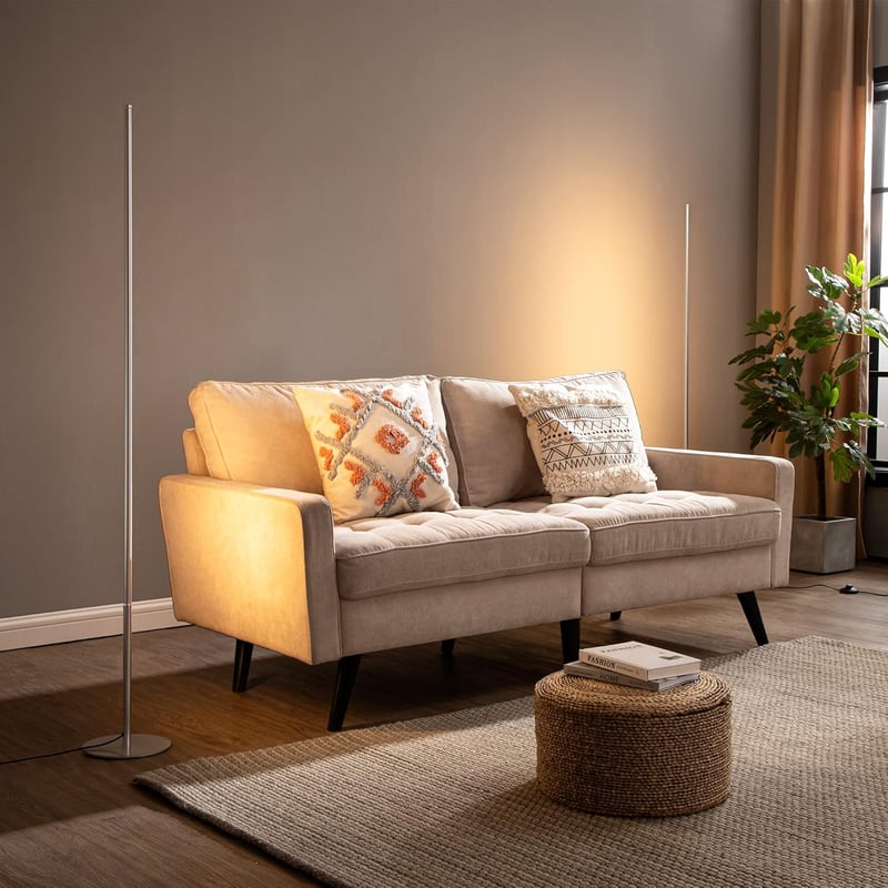 EDISHINE 2x LED Álló Lámpa 147cm Dimmelhető Meleg Fehér Modern Szobai Világítás