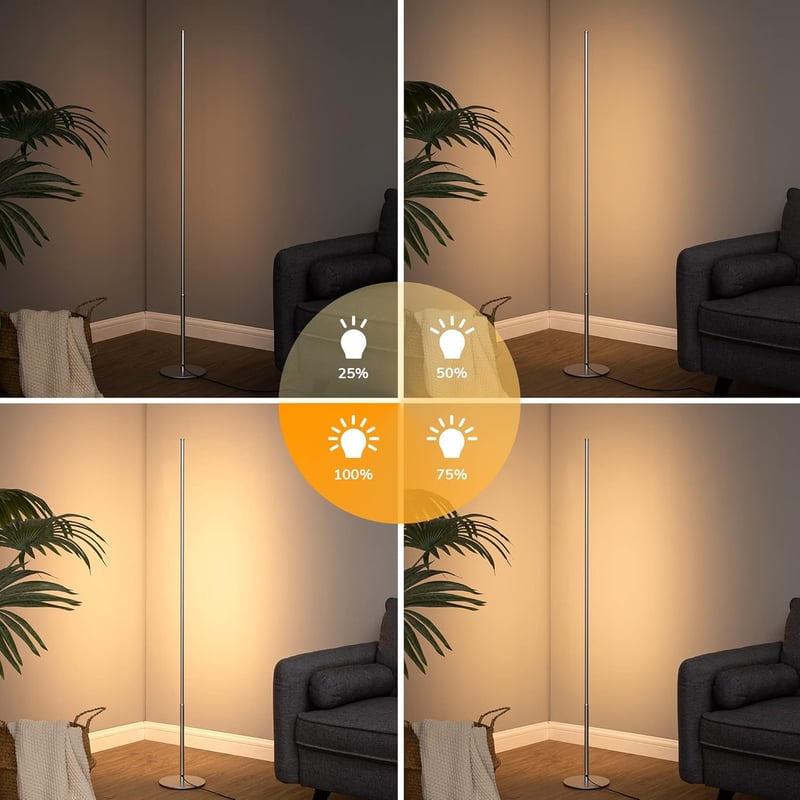 EDISHINE 2x LED Álló Lámpa 147cm Dimmelhető Meleg Fehér Modern Szobai Világítás