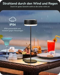 Lampă de masă EDISHINE 4 în 1 cu control tactil și încărcare magnetică, IP54, 4400 mAh - negru 4