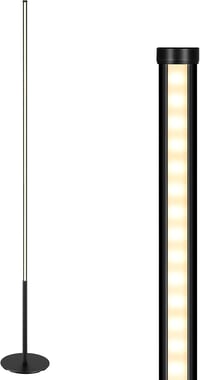 EDISHINE Állólámpa - Fekete Alumínium LED Padlólámpa 3000K Meleg Fénnyel, Szabályozható Fényerővel, Lábkapcsolóval, 1100 Lumen, 147 cm Magas 8