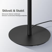 EDISHINE Állólámpa - Fekete Alumínium LED Padlólámpa 3000K Meleg Fénnyel, Szabályozható Fényerővel, Lábkapcsolóval, 1100 Lumen, 147 cm Magas 6