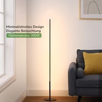 EDISHINE Állólámpa - Fekete Alumínium LED Padlólámpa 3000K Meleg Fénnyel, Szabályozható Fényerővel, Lábkapcsolóval, 1100 Lumen, 147 cm Magas 7