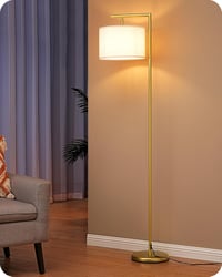 EDISHINE arany ívlámpa állólámpa linen árnyékolóval, E27 LED, 160 cm, nappali hálószoba 1