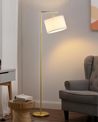 EDISHINE arany ívlámpa állólámpa linen árnyékolóval, E27 LED, 160 cm, nappali hálószoba 9