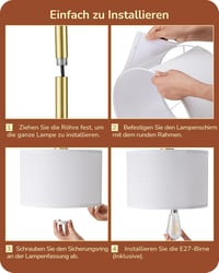 EDISHINE arany ívlámpa állólámpa linen árnyékolóval, E27 LED, 160 cm, nappali hálószoba 6