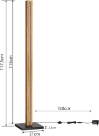 EDISHINE Fa Álló Lámpa LED 18W Dimmelhető Boho Vintage Meleg Fehér 3000K 5